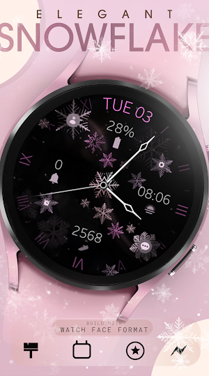 Elegant Snowflakes watch face Screenshot 1