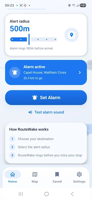 RouteWake: Destination Alarm Screenshot 2