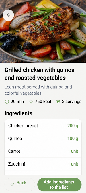 Weekly Meal Planner Screenshot 1