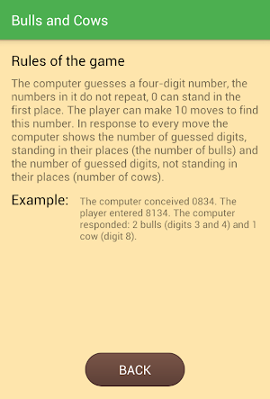 Bulls and Cows Screenshot 1