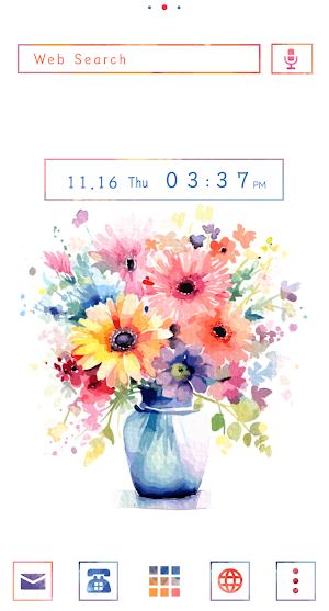 Watercolor Flowers Theme +HOME Screenshot 0