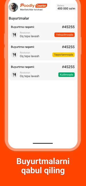 Foodly Courier Screenshot 1