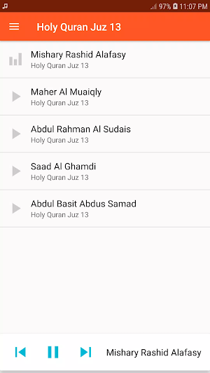 Holy Quran Juz 13 MP3 Screenshot 1