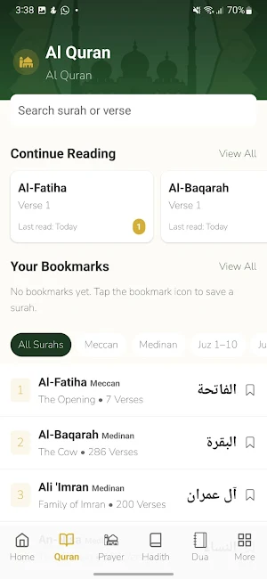 MyDeenApp - Quran and more Screenshot 1