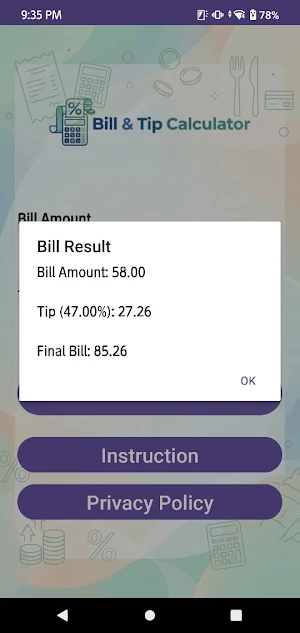 Bill Total Calculator Screenshot 3