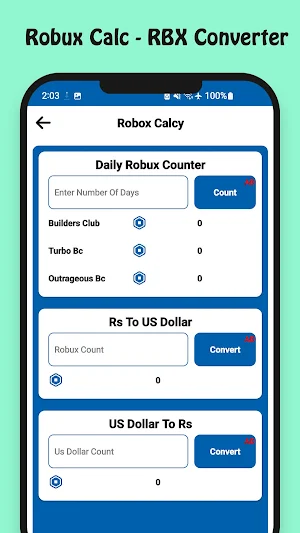 Robux Calc and RBX Converter Screenshot 1