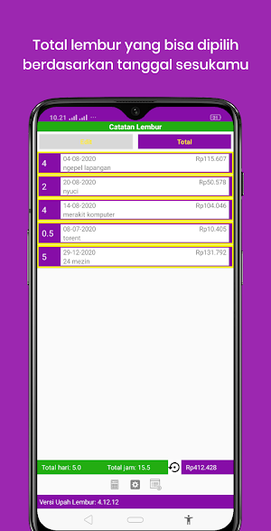 Upah Lembur Screenshot 3