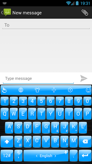 Keyboard Theme Gloss Azure Screenshot 0