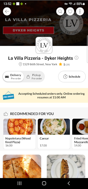 La Villa Pizzeria Screenshot 2