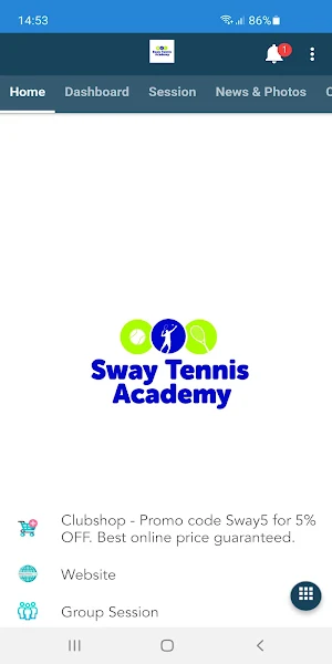 Sway Tennis Academy Screenshot 1