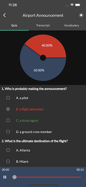 Advanced English Test Screenshot 3