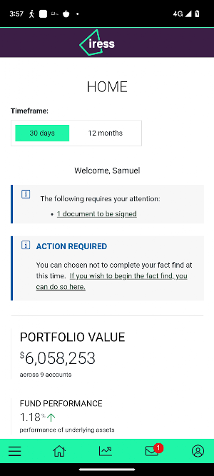 Iress Client Portal Demo Screenshot 1