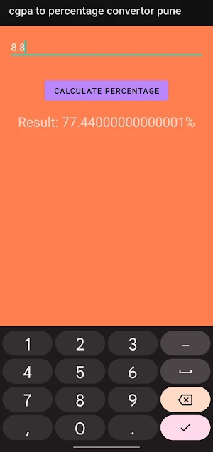 cgpa to percentage converter Screenshot 1