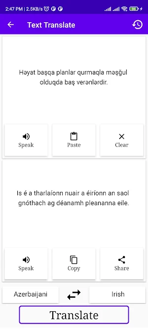 Azerbaijani Irish Translator Screenshot 1