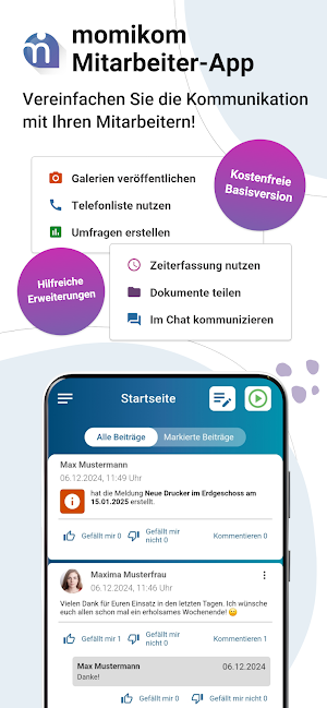 momikom Mitarbeiter-App Screenshot 0