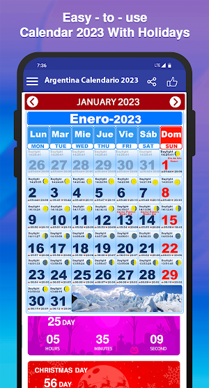 Argentina Calendar 2023 Screenshot 1