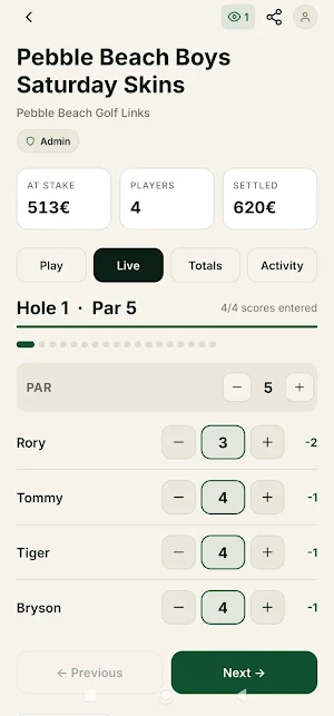 Fairway Golf Bets Screenshot 2