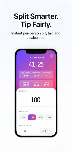 Tip Calculator & Bill Split Screenshot 0