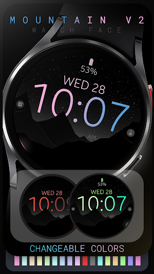 Mountain v2 digital watch face Screenshot 2