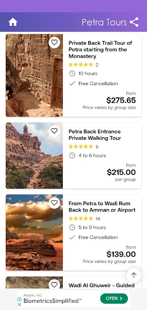 Petra Tours Screenshot 2