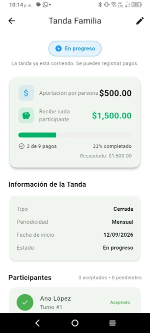 TandaFlow tandas digitales Screenshot 2