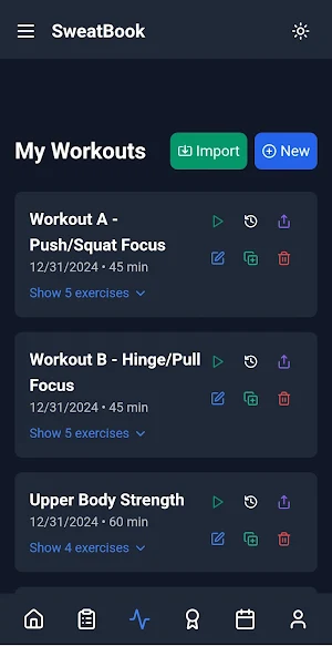 SweatBook - Workout Tracker Screenshot 2