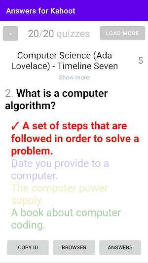 Answers for Kahoot Screenshot 2