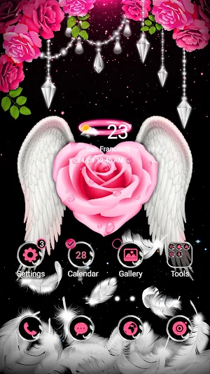 Pink Angel Rose - Wallpaper Screenshot 0