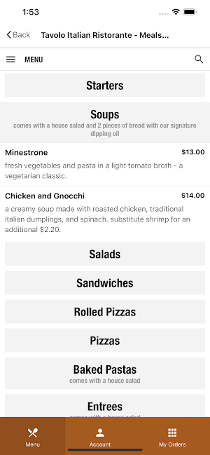 Tavolo Italian Ristorante Screenshot 1