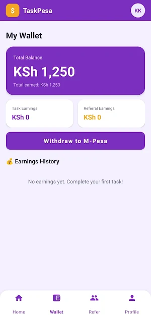 TaskPesa Earn to Mpesa Screenshot 1