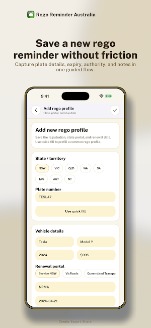 Rego Reminder Australia Screenshot 2
