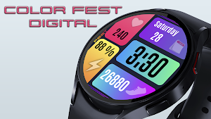 Color Fest Digital Watch Face Screenshot 1