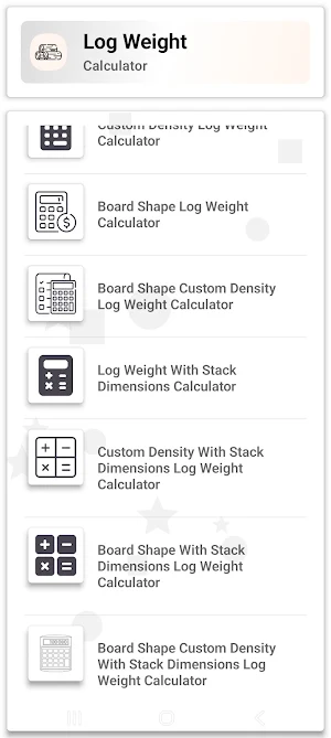 Log Weight Calculator Screenshot 1