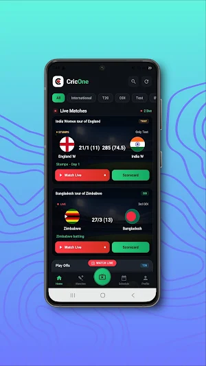 CricOne Live Stream - Score Screenshot 0