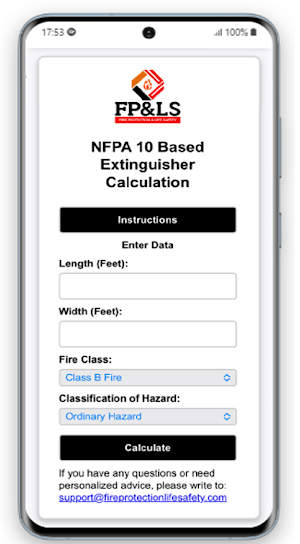 NFPA10 Extinguisher Calculator Screenshot 0