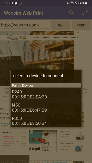 Woosim Web Print Screenshot 1
