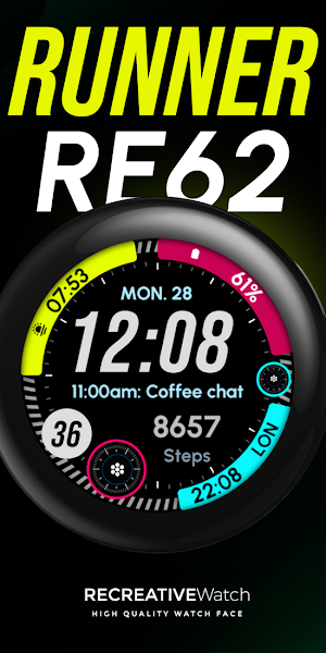 RE62 - Runner Watch Face Screenshot 0