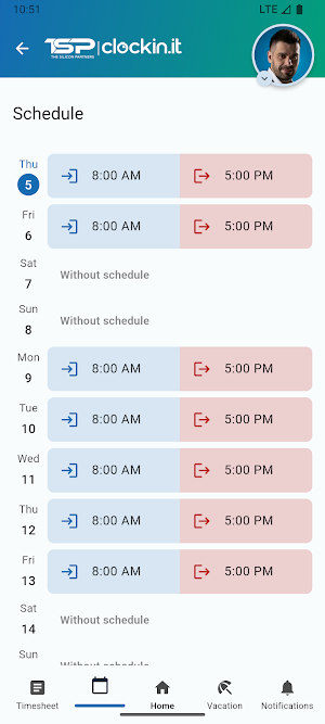 TSP Clockin Screenshot 1