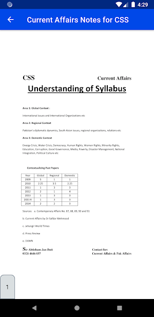 Current Affairs Notes for CSS Screenshot 1