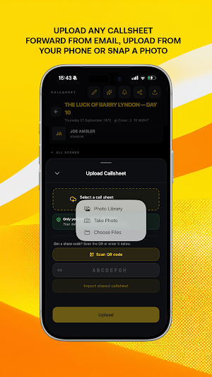 Callsheet Screenshot 2
