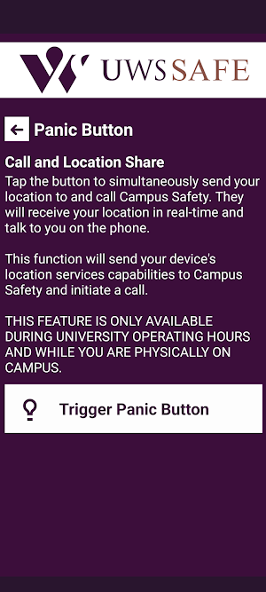 UWS SAFE Screenshot 2