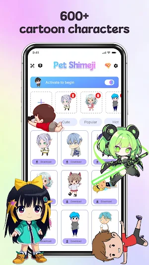 Anime Shimeji Pets On Screen Screenshot 2