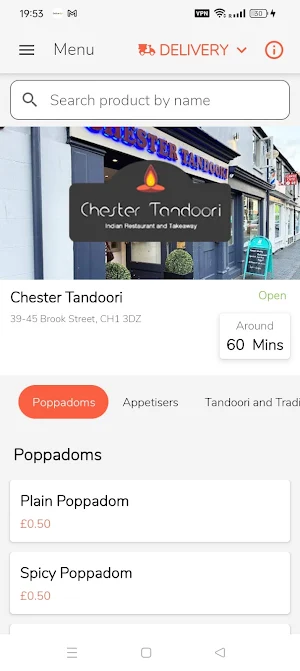 Chester Tandoori Screenshot 0