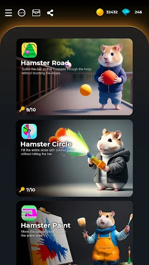 Hamster Keys - Mini Games Screenshot 2