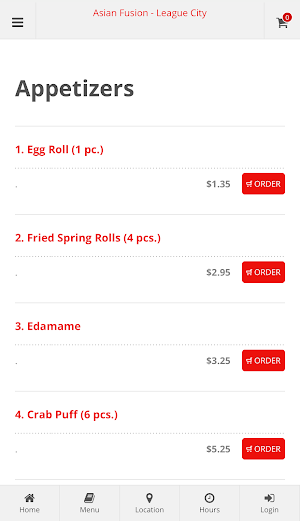 Asian Fusion League City Online Ordering Screenshot 1