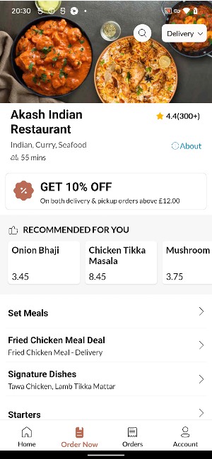 Akash Indian Restaurant Screenshot 2