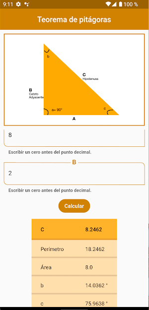 Teorema de Pitágoras App Screenshot 3