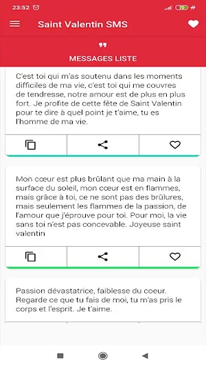 joyeuse saint valentin 2021 meilleurs SMS Screenshot 0