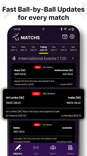 Cricket Live Score Screenshot 0