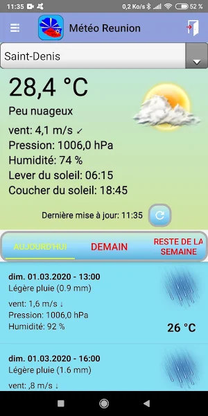 Weather Réunion Screenshot 2
